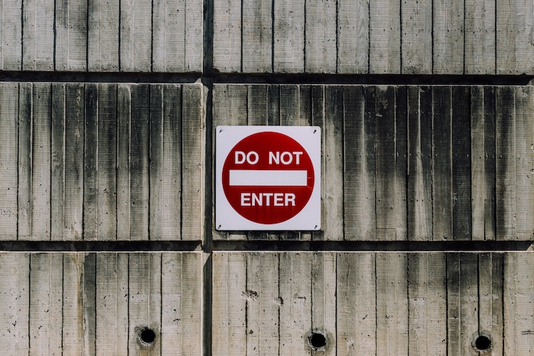 Do not enter sign