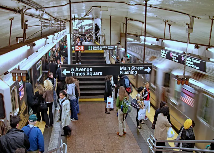 Busy New York subway station