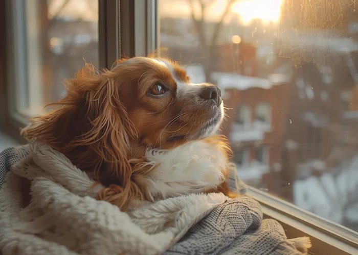 An emotional support dog housing at home in Illinois